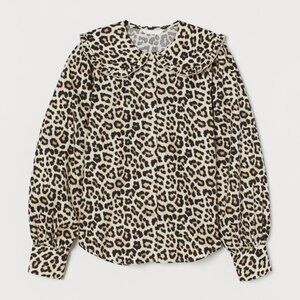 Leopard Peter Pan Collar Blouse
